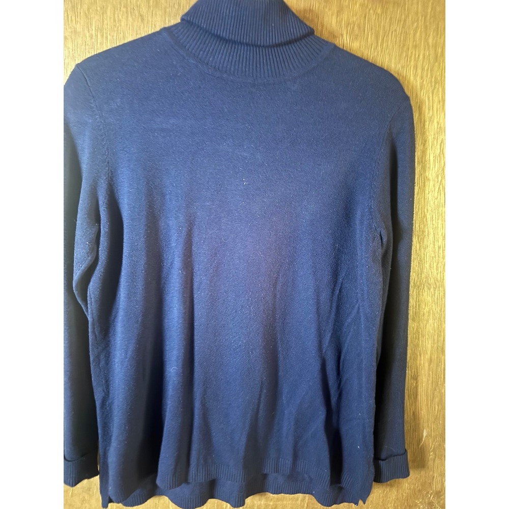 Cyrus Womens Navy Blue Turtleneck Sweater Long Sleeve Rayon Blend C821702 Large
